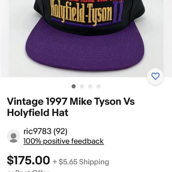 Vintage | Accessories | Vintage Holyfield Vs Tyson 997  Vintage Holyfield Vs Tyson 1997 Baseball Cap main image 0